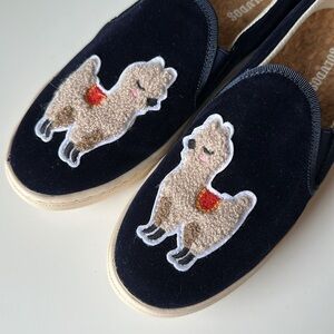 Soludos Kissing Llama Velvet Slip-On Casual Sneakers Orthotics Friendly Navy 7